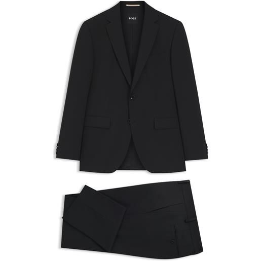 BOSS abito due pezzi regular fit in lana elasticizzata, nero