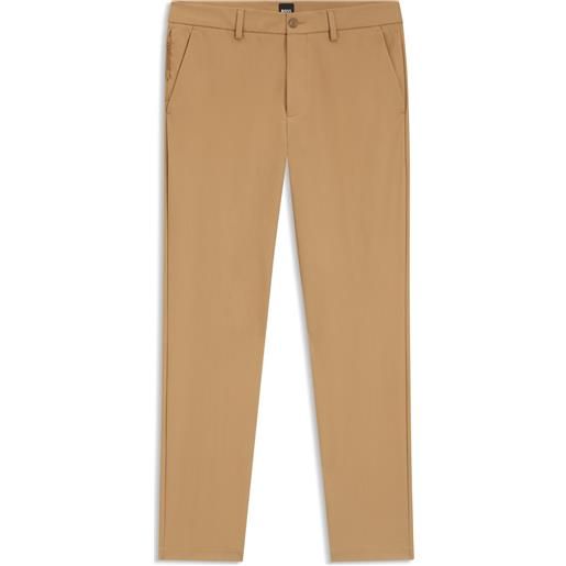 BOSS pantaloni slim fit in tessuto elasticizzato in quattro direzioni, beige
