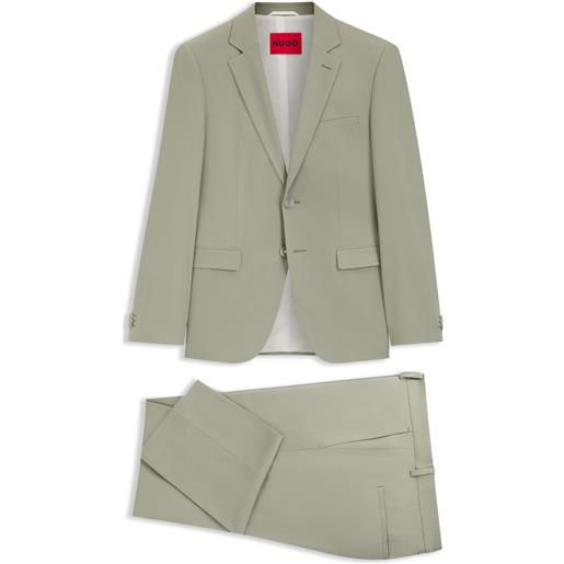 HUGO abito extra slim fit due pezzi in popeline di misto lana, calce