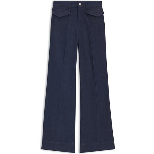 BOSS jeans svasati in denim elasticizzato italiano blu, blu scuro