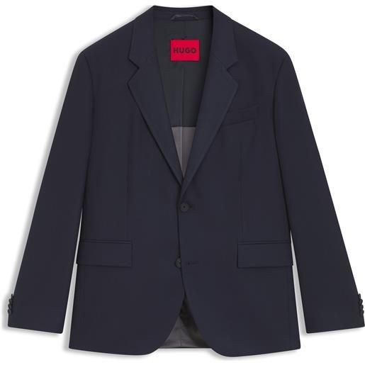 HUGO giacca dal fit moderno in twill elasticizzato ad alte prestazioni, blu scuro