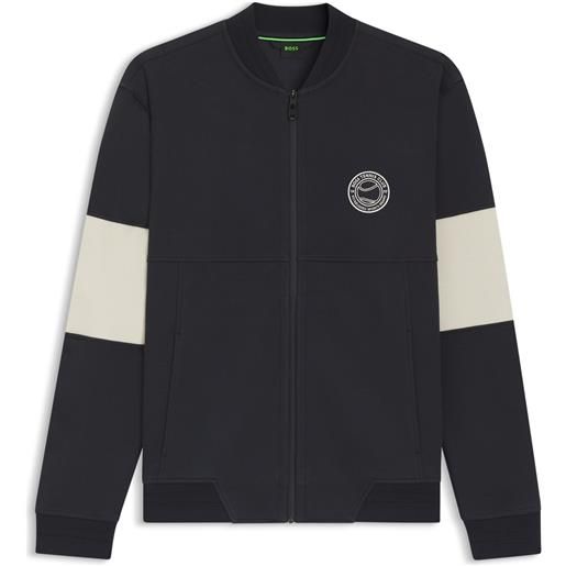 BOSS felpa in misto cotone con logo ispirato al tennis, blu scuro