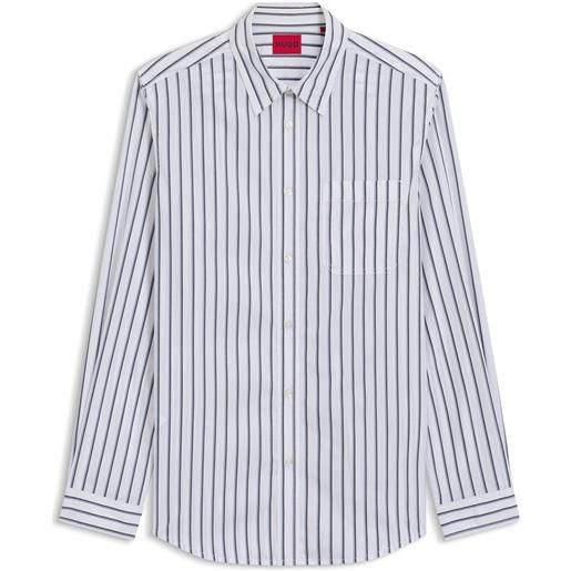 HUGO camicia oversize in popeline di cotone a righe, righe blu
