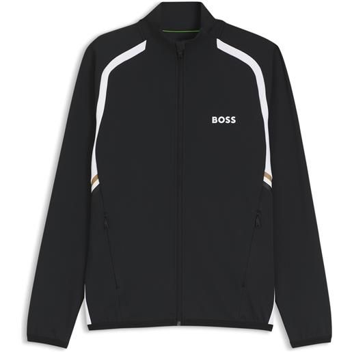 BOSS active felpa con zip con proprietà termoregolanti, nero
