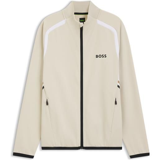 BOSS active felpa con zip con proprietà termoregolanti, colore neutro
