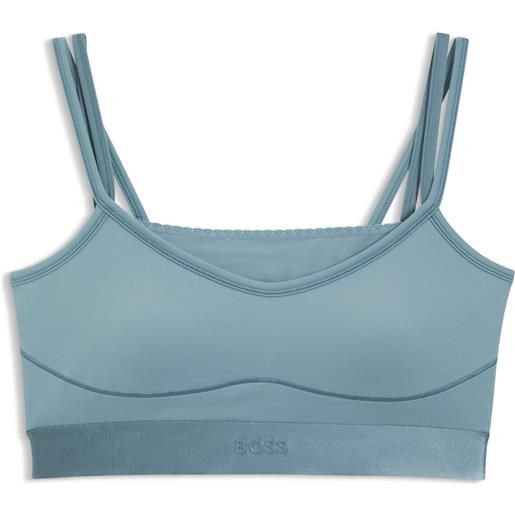 BOSS top sportivo attivo con inserto in mesh, celeste