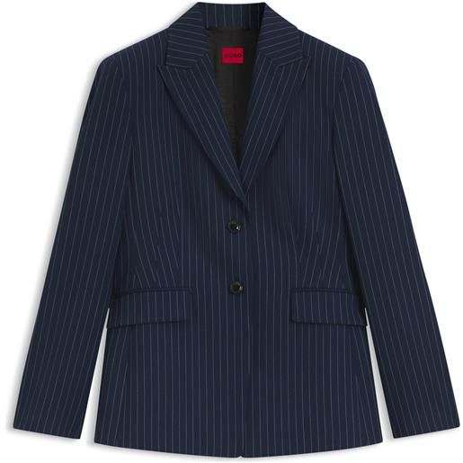 HUGO blazer regular fit con motivo gessato, blu scuro