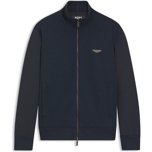 BOSS x aston martin felpa con particolare a forma di ala, blu scuro