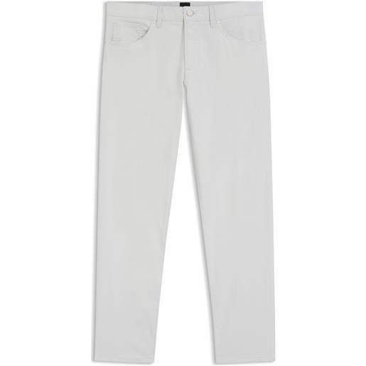 BOSS pantaloni maine regular fit in tessuto dobby di cotone elasticizzato, grigio chiaro