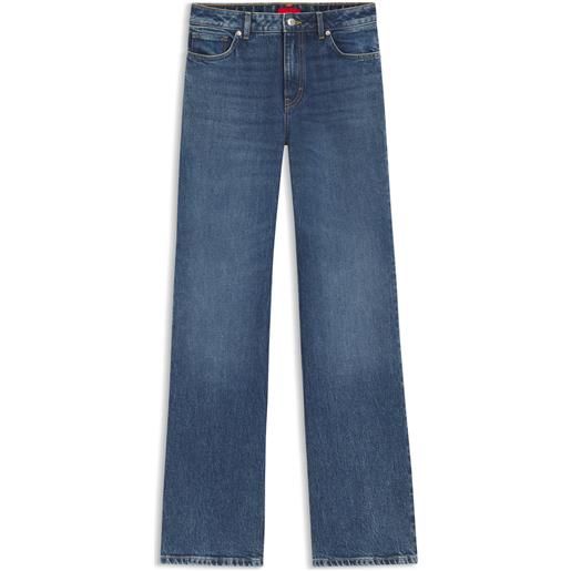 HUGO jeans svasati fit in denim elasticizzato blu, blu scuro
