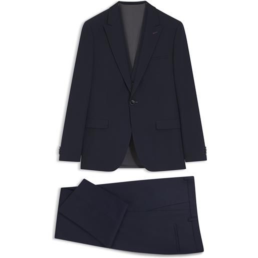 HUGO abito tre pezzi extra slim fit in dobby elasticizzato, blu scuro