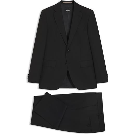 BOSS abito regular fit due pezzi in tessuto elasticizzato, nero