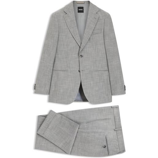 BOSS abito due pezzi slim fit in cotone e lana vergine, argento