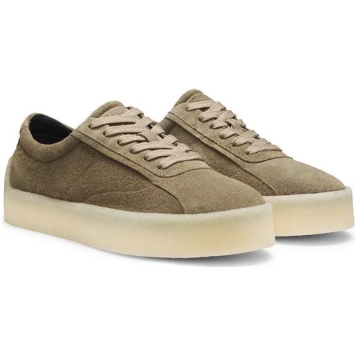 HUGO scarpe derby in pelle scamosciata con suola di crepe in gomma, verde