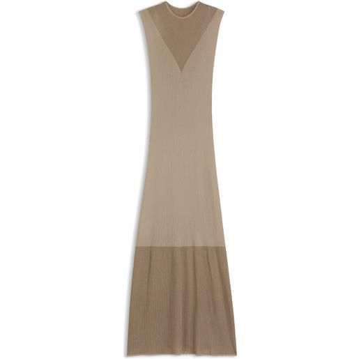 HUGO vestito a coste con effetto a blocchi di colore, beige