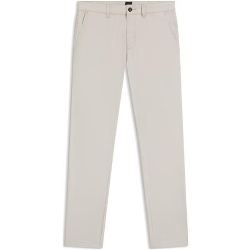 BOSS chino slim fit in twill elasticizzato, grigio chiaro