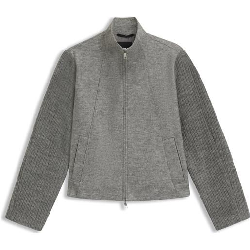 BOSS blazer moderno in lana vergine cotta, grigio