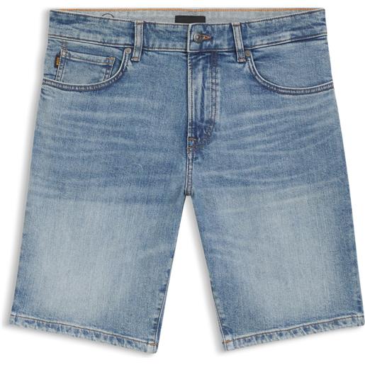 BOSS bermuda maine in denim elasticizzato blu, celeste