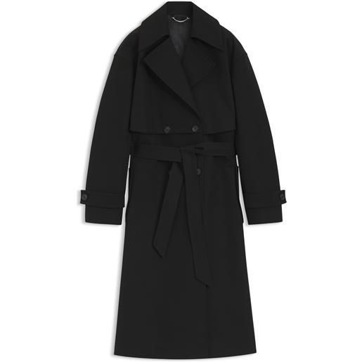 BOSS trench e vestito in cotone elasticizzato adattabile, nero