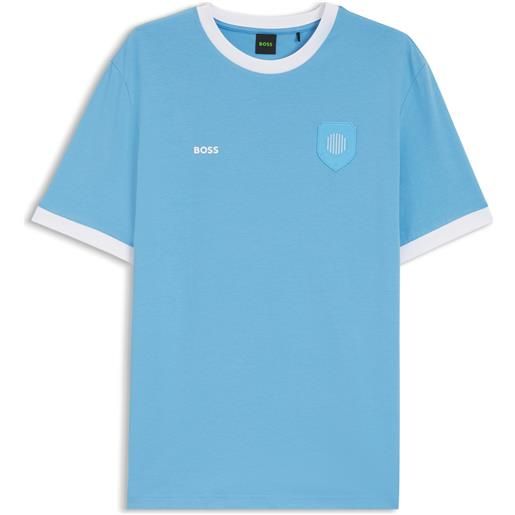 BOSS t-shirt in cotone elasticizzato con bandiera del paese e logo, argentina