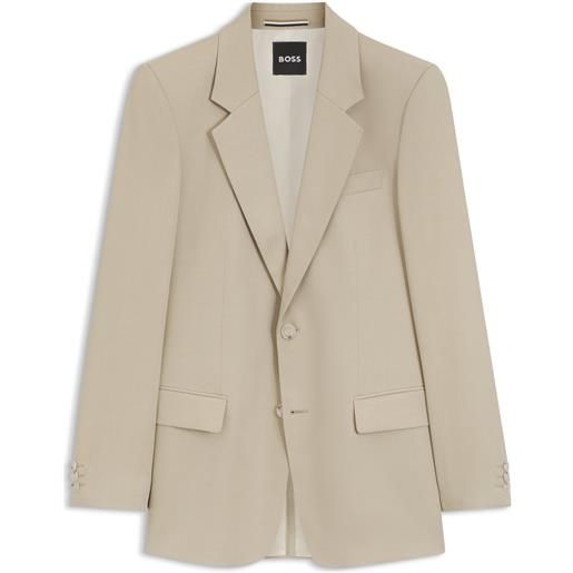 BOSS giacca abito relaxed fit in twill, beige