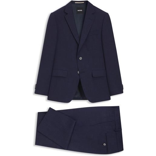 BOSS abito slim fit due pezzi in tessuto con micromotivo, blu scuro