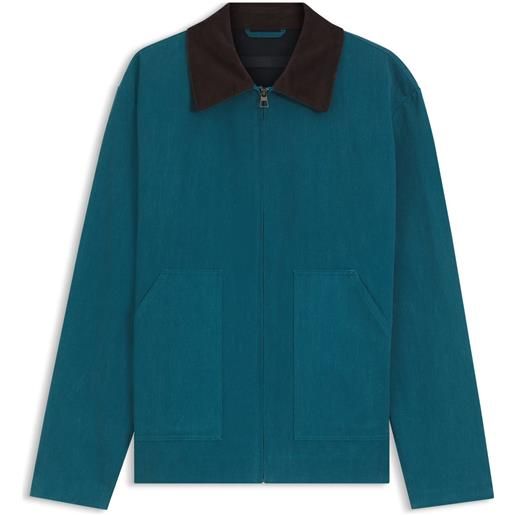 BOSS giacca BOSS by beckham in cotone con colletto a contrasto, blu