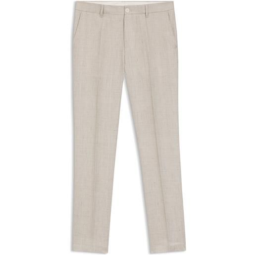 BOSS pantaloni slim fit in misto lino, beige