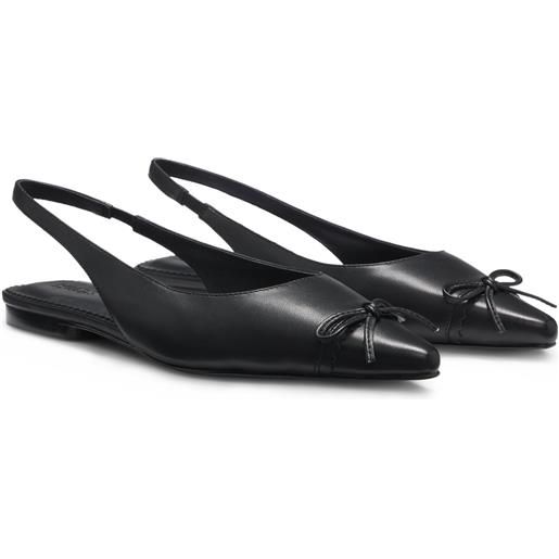 HUGO décolleté slingback in nappa con fiocco, nero