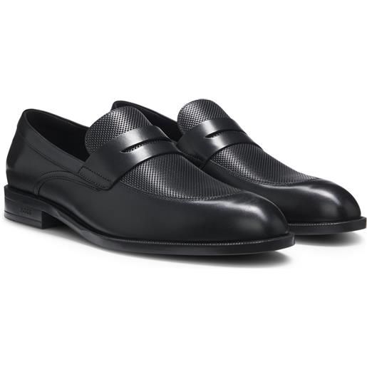 BOSS mocassini penny in pelle, nero