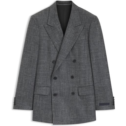 BOSS giacca BOSS by beckham in lana, seta, lino e cashmere, grigio