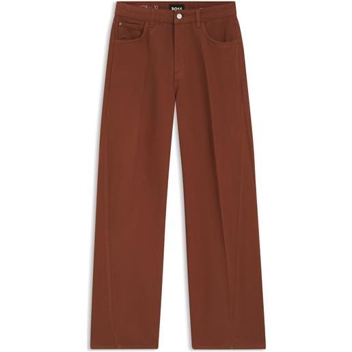 BOSS jeans relaxed fit colorati in misto cotone morbido, marrone