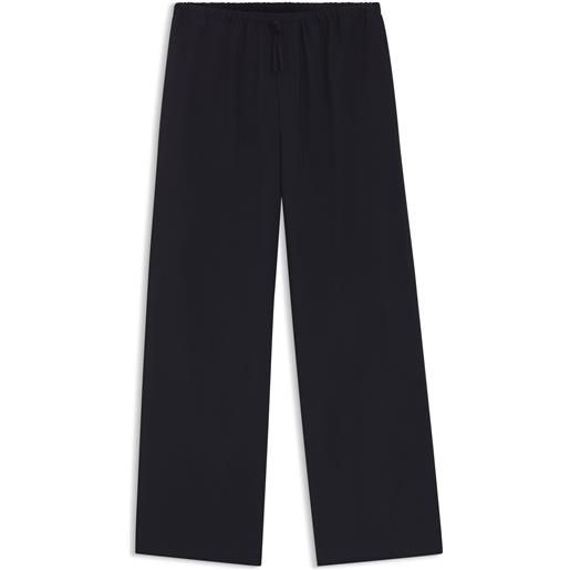 BOSS pantaloni BOSS by beckham con coulisse in lana vergine, blu scuro
