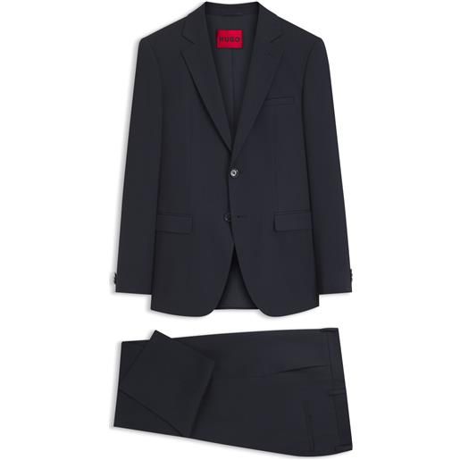 HUGO abito due pezzi extra slim fit in tessuto a motivi, blu scuro