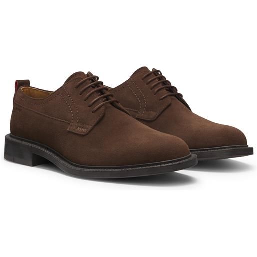 HUGO scarpe derby in pelle scamosciata, marrone