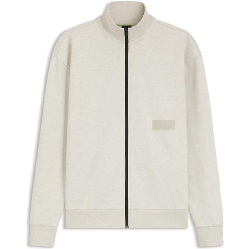 BOSS felpa relaxed fit in french terry premium, colore neutro
