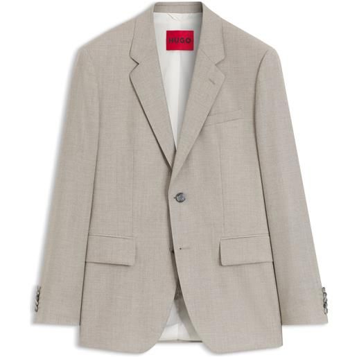 HUGO giacca dal fit moderno in twill elasticizzato, beige