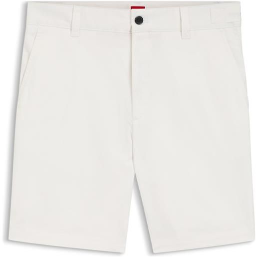 HUGO bermuda slim fit in cotone elasticizzato mercerizzato, colore neutro