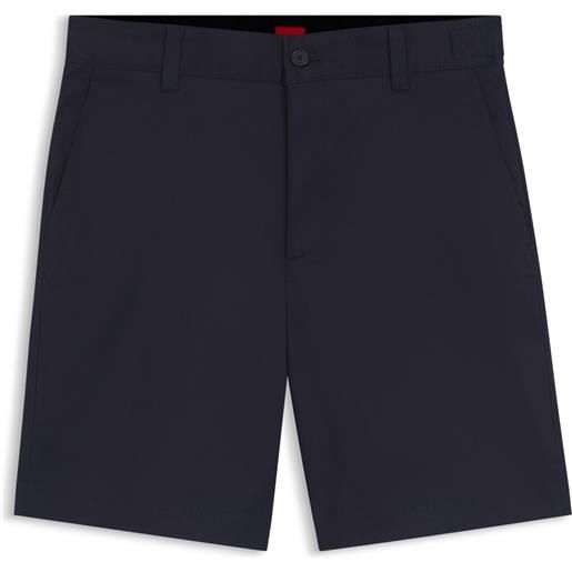 HUGO bermuda slim fit in cotone elasticizzato mercerizzato, blu scuro