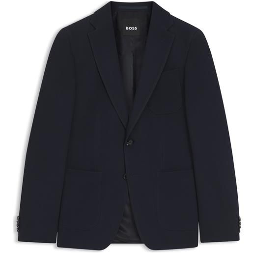 BOSS giacca slim fit in mohair elasticizzato lavabile, blu scuro