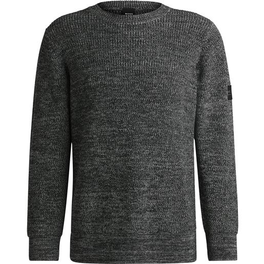 BOSS maglione da equitazione in maglia mélange, grigio