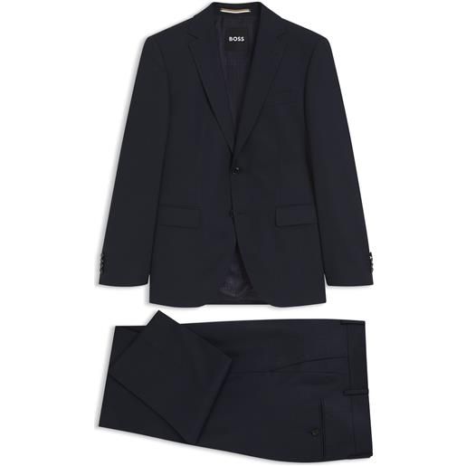 BOSS abito due pezzi regular fit in misto lana, blu scuro