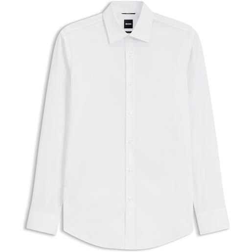 BOSS camicia slim fit in popeline di misto cotone, bianco