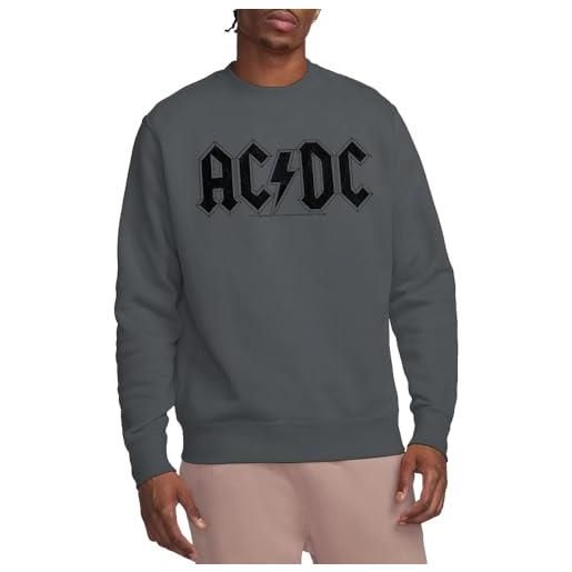 AC/DC acdc felpa girocollo con logo indossata, carbone, l