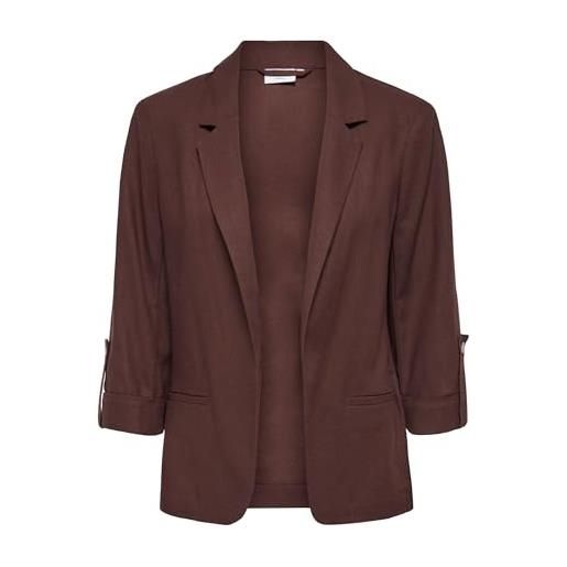 ONLY onlgoa 3/4 unline linen bl blazer cc tlr, marrone pietra, 44 donna