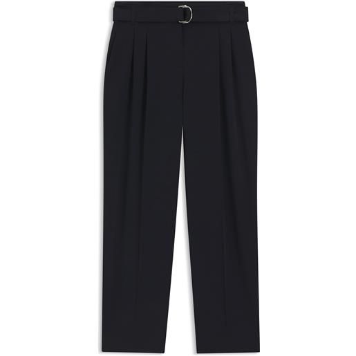 BOSS pantaloni regular fit alla caviglia in crêpe antipiega, blu scuro