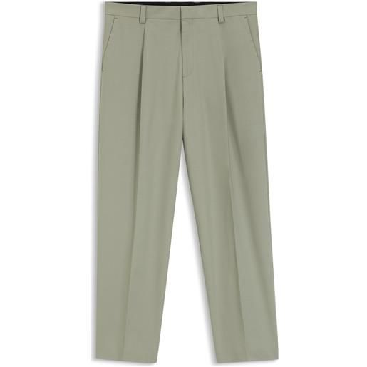 HUGO pantaloni straight fit in misto lana super flessibile, calce