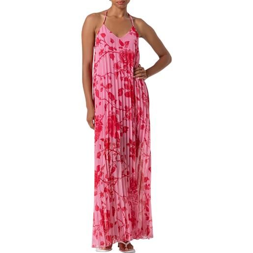 FRACOMINA abito lungo in georgette plissettata - fs26sd3002w412k9 - rosa