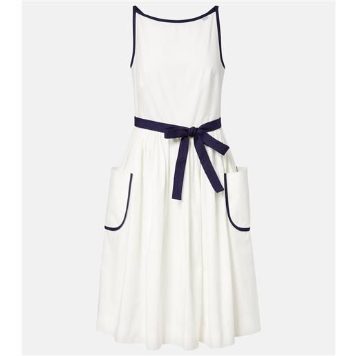 Prada abito midi in cotone e lino