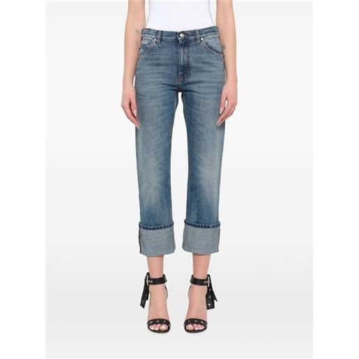 Alexander McQueen cropped jeans - blu